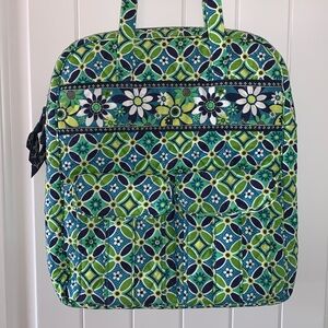 EUC Vera Bradley Large Navy Blue/Lime Green Shoulder Bag